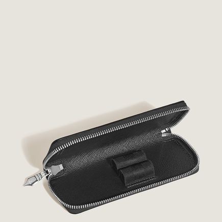 2-Pen Pouch with zip in Sartorial Leather