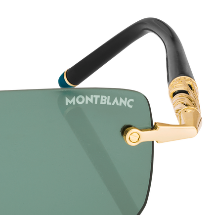 Rectangular Sunglasses with Gold-Coloured Metal Frame