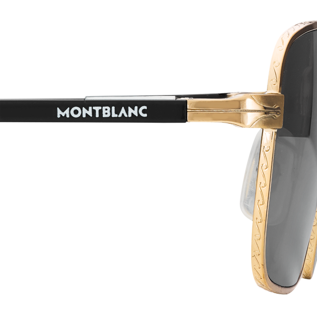 Rectangular Sunglasses with Gold-Colored Metal Frame - 4