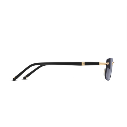 Rectangular Sunglasses with Gold-Coloured Metal Frame