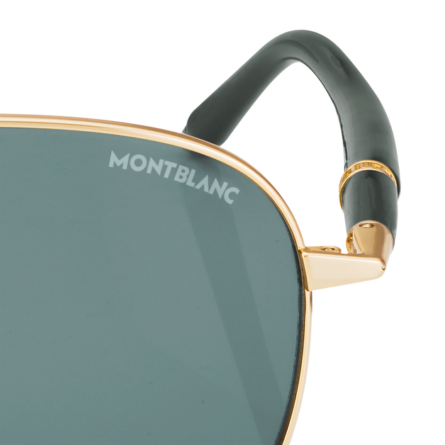 Squared Sunglasses with Gold-Coloured Metal Frame - 3