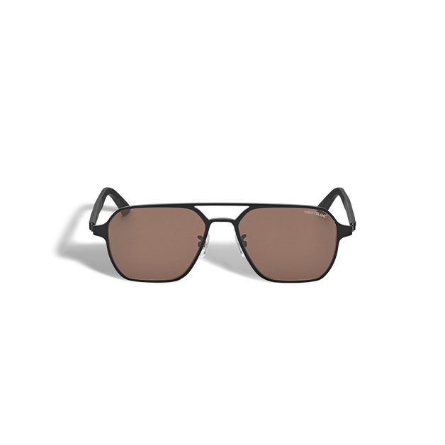 Gafas de Sol Cuadradas con Montura de Metal Negra - 1