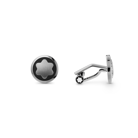 Star Cufflinks with Onyx Inlay,  Star Cufflinks with Onyx Inlay