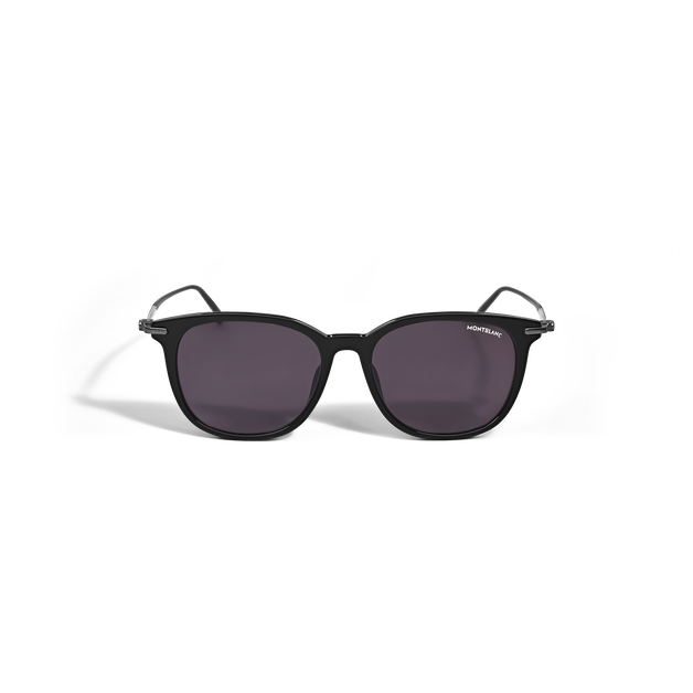 Rectangular Acetate Black Frame Sunglasses - 1