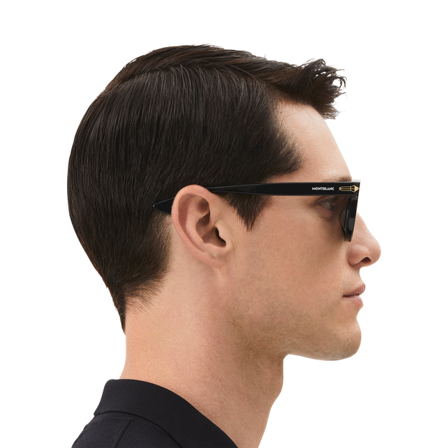 Squared Sunglasses with Black Colored Acetate Frame (S) - 7