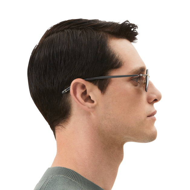 Lunettes de soleil carrées à monture métallique dorée - 6