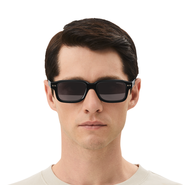 Rectangular Sunglasses with Black Coloured Acetate Frame - 5