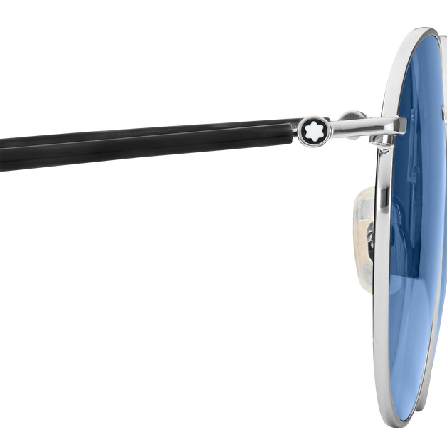 Round Sunglasses with Ruthenium-Colored Metal Frame - 4