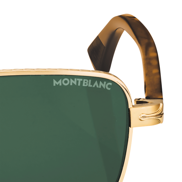 Gafas de sol rectangulares con montura metálica dorada - 3