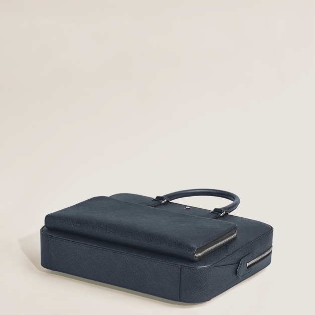 Medium Briefcase with Pocket in Sartorial Leather - 8