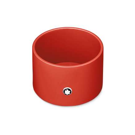 Round Desk tray in Coral Colored Lacquer Wood (Medium)
