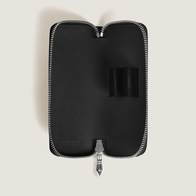 Étui pour 2 Instruments d'Écriture Zippé en Cuir Sartorial - 3
