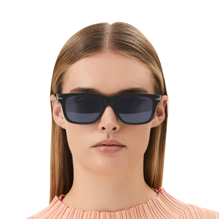 Rectangular Sunglasses with Black Coloured Acetate Frame