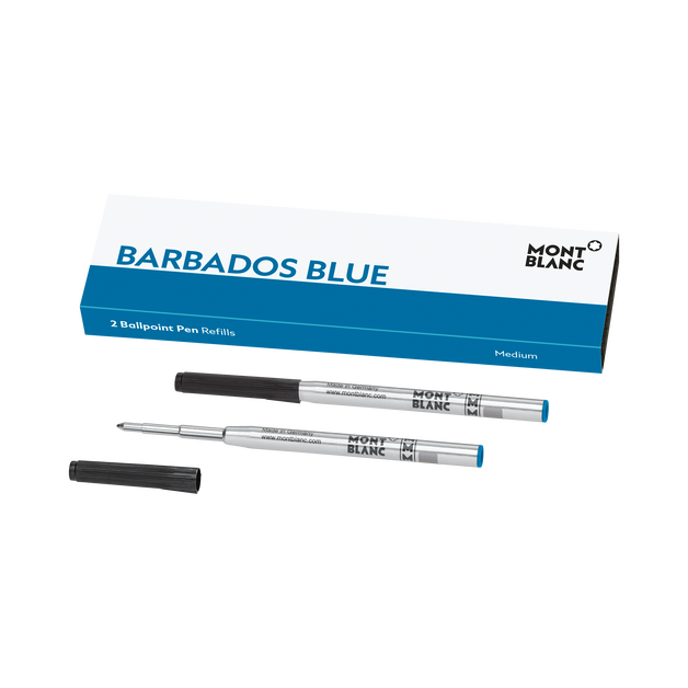 2 Ballpoint Refills, Barbados Blue - Medium - 1