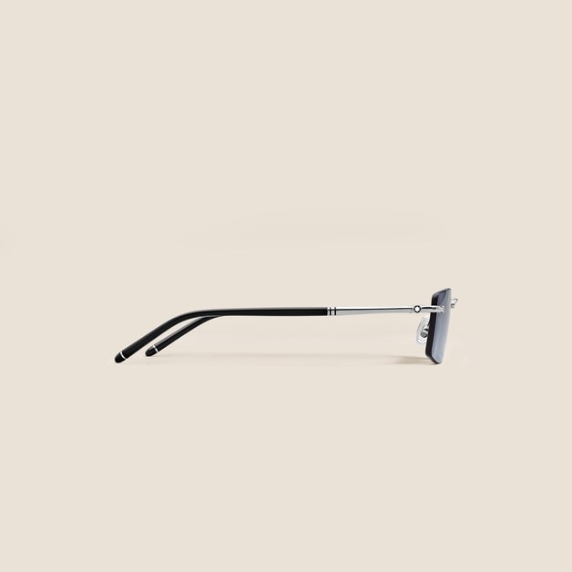 Rectangular Sunglasses with Silver-Coloured Metal Frame - 2