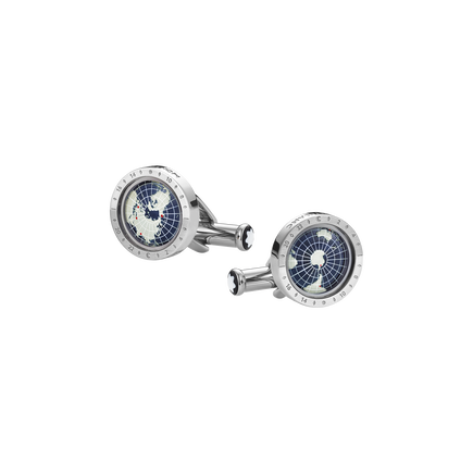 Boutons de manchettes 1858 Geosphere bleus