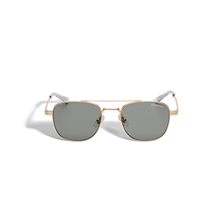 Squared Sunglasses with Gold Coloured Metal Frame 