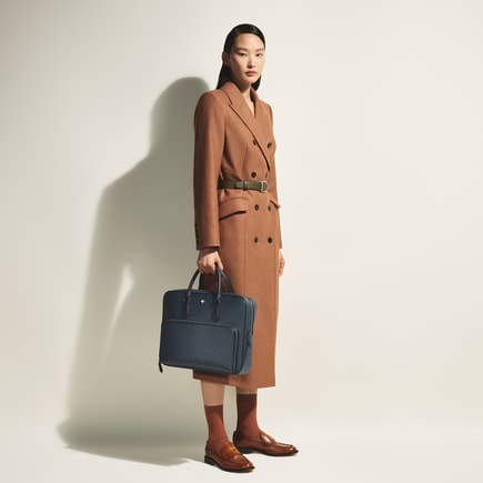 Medium Briefcase with Pocket in Sartorial Leather