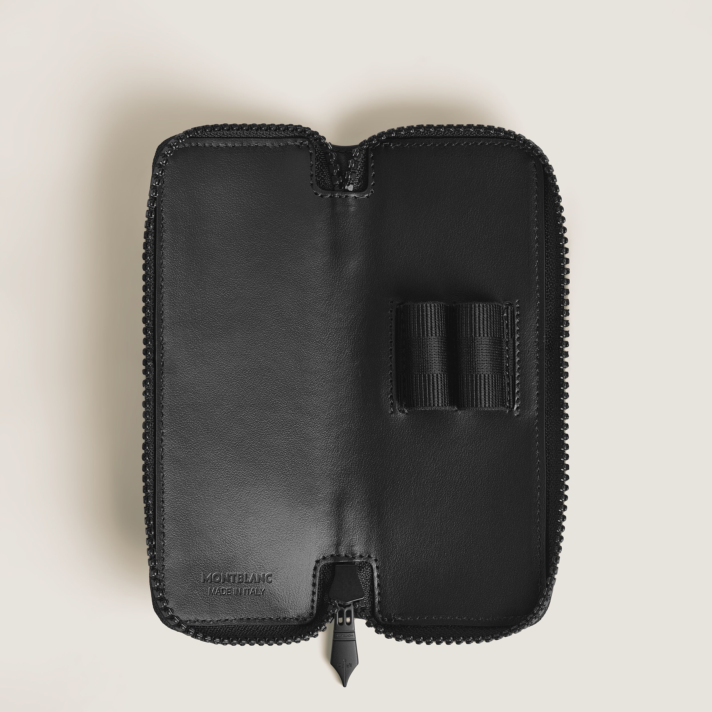2-Pen Pouch with zip in Extreme Leather