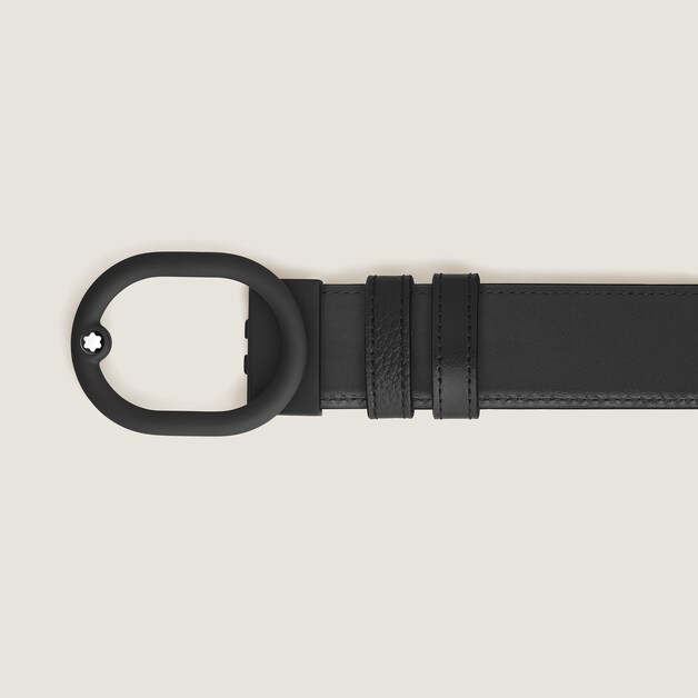 L'Ovale Buckle Black/Black 35&nbsp;mm Reversible Leather Belt - 2