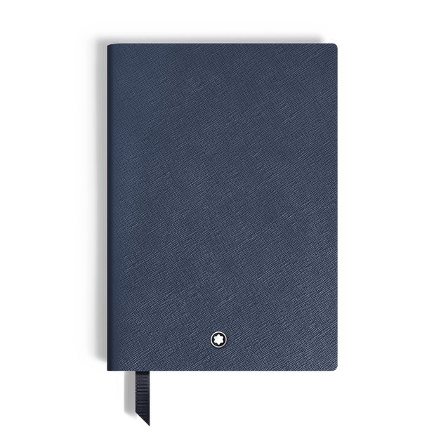 Medium Notebook, Saffiano Leather, Blue – Squared Pages - 1