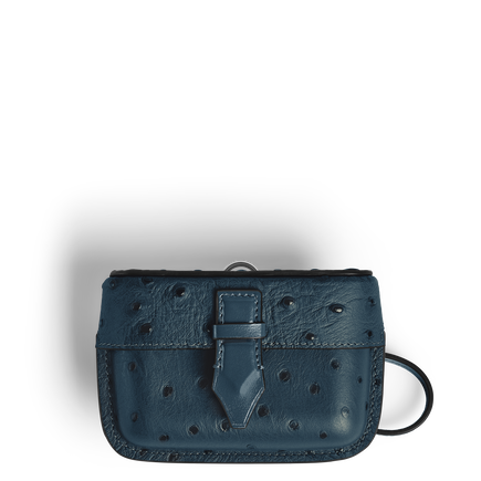 Nib Accessory Case with Strap in Ostrich-Embossed Leather