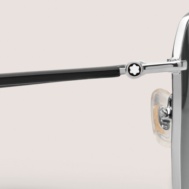 银色金属方形太阳镜 - 3