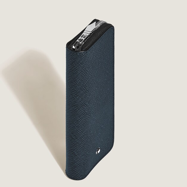 2-Pen Pouch with zip in Sartorial Leather - 4