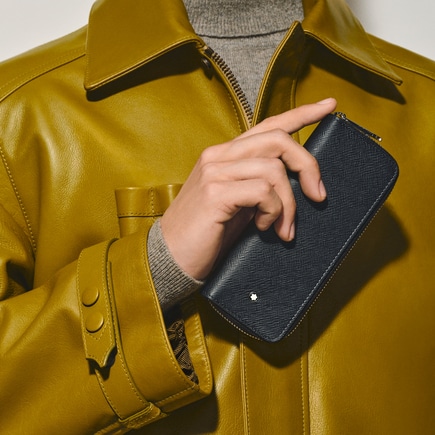 2-Pen Pouch with zip in Sartorial Leather