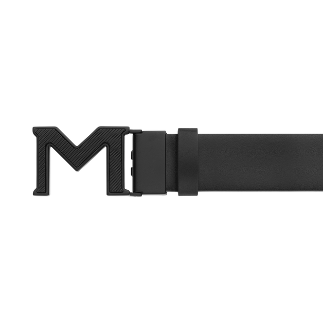 M buckle Extreme 3.0 blue/plain black 35 mm reversible leather belt - 4