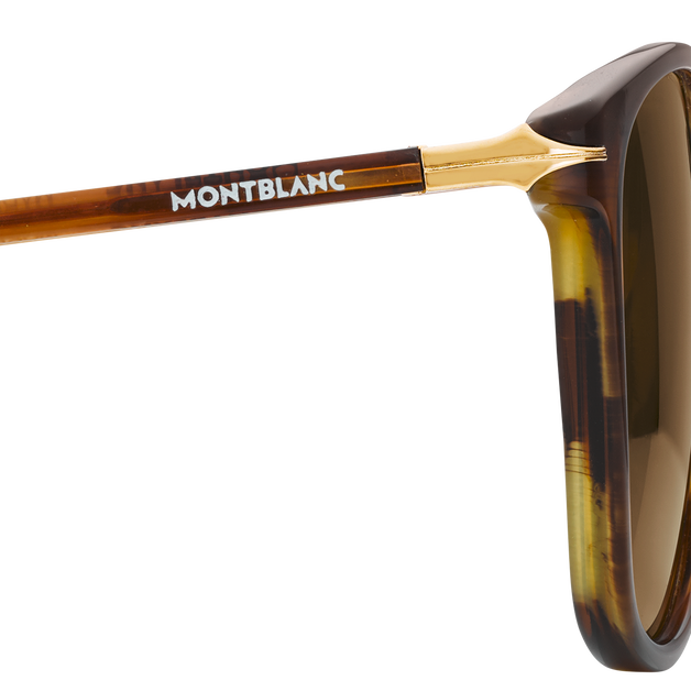 Squared Sunglasses with Brown-Colored Acetate Frame - 4