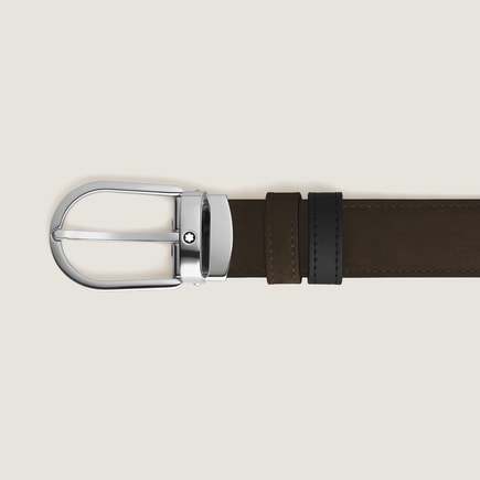 Horseshoe 30 mm Reversible Belt in Suede Leather 