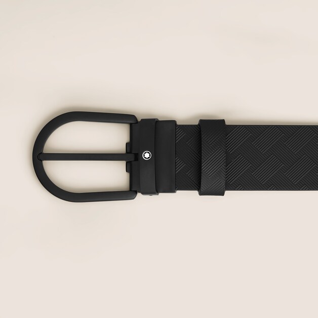 Black leather 35mm belt - 2