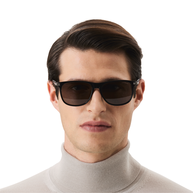 Rectangular Sunglasses with Black Acetate Frame - 4