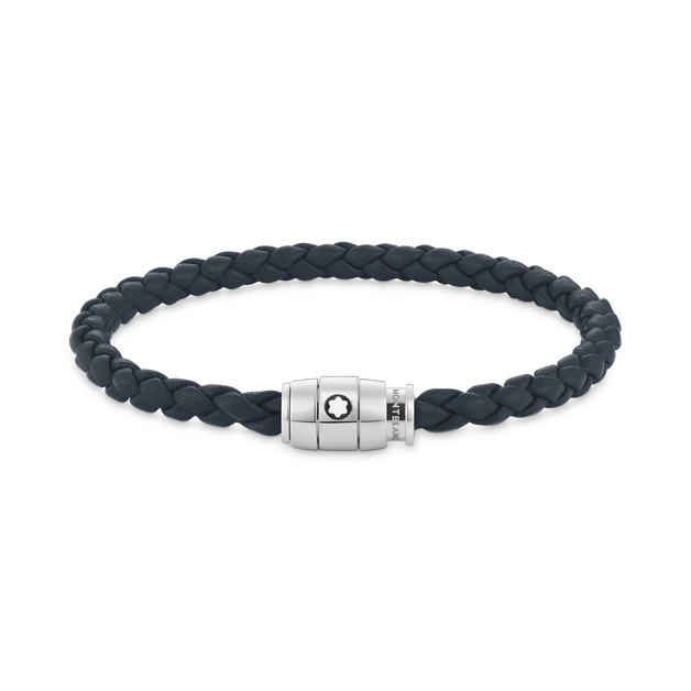 Bracelet medium, cuir souple, bleu d’Avio - 1