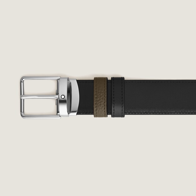 Everyday Buckle Khaki/Black 35 mm Reversible Leather Belt - 2