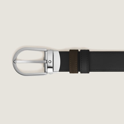 Horseshoe 30 mm Reversible Belt in Suede Leather 