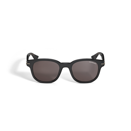 Round Sunglasses with Acetate Black Frame