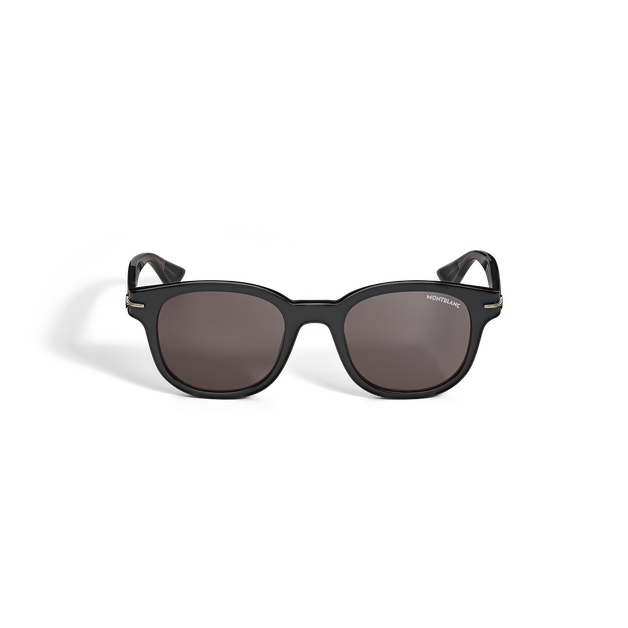 Round Sunglasses with Acetate Black Frame - 1