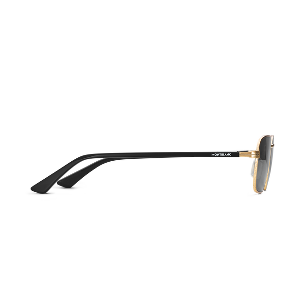 Rectangular Sunglasses with Gold-Colored Metal Frame - 2