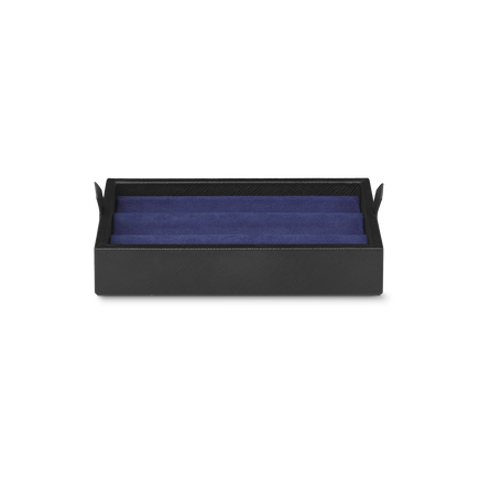 Desk Box in leather for three writing instruments and an ink bottle