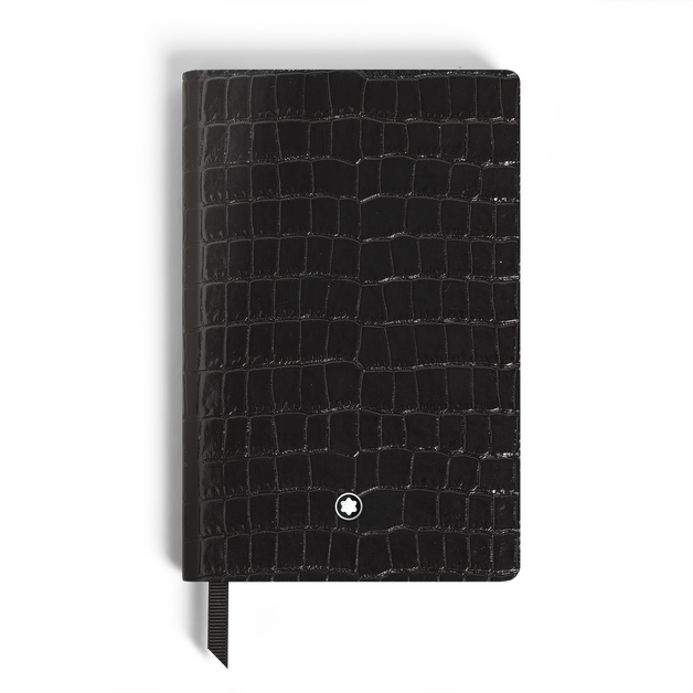 Small Notebook in Croco-Embossed Leather, Lined Pages - 1
