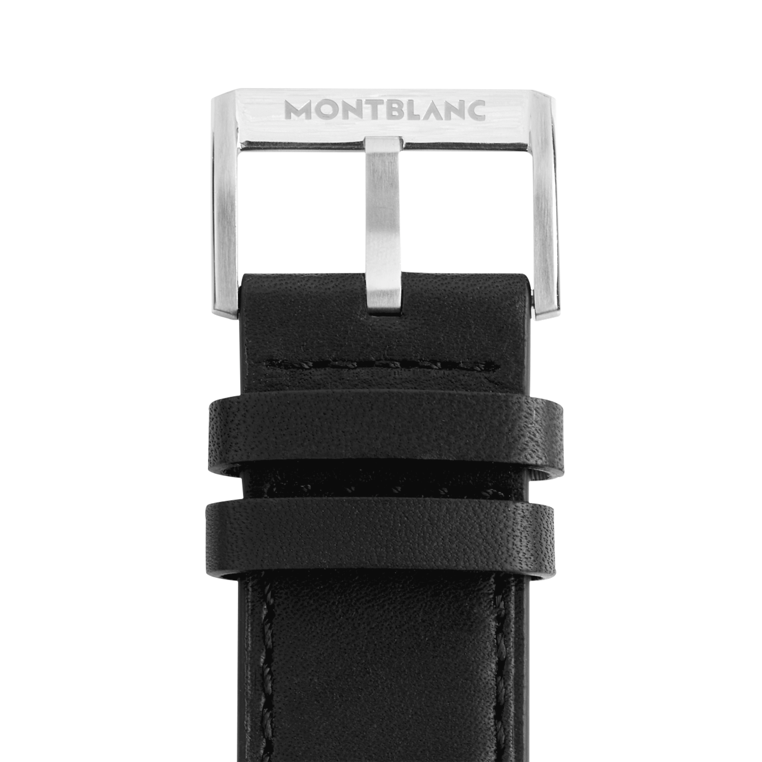 Black calf strap with grey pin buckle