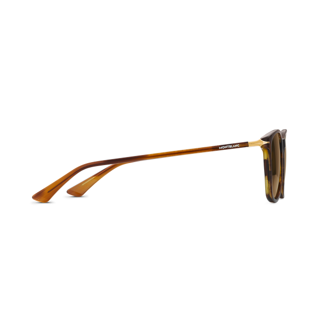 Squared Sunglasses with Brown-Colored Acetate Frame - 2