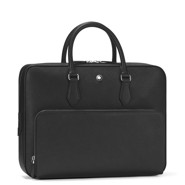 Medium Briefcase with Pocket in Sartorial Leather - 3
