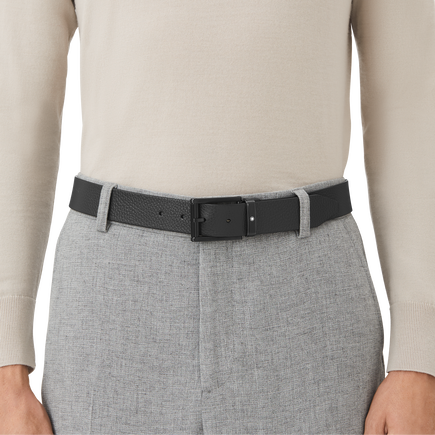 Blue/black 35 mm reversible leather belt
