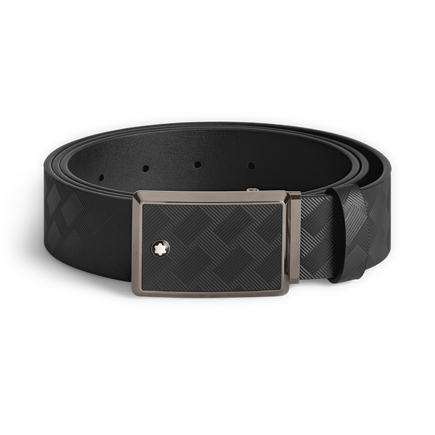 Black 35 mm leather belt - 1