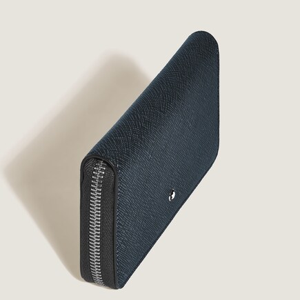 Portefeuille zippé 12cc Sartorial moyen format