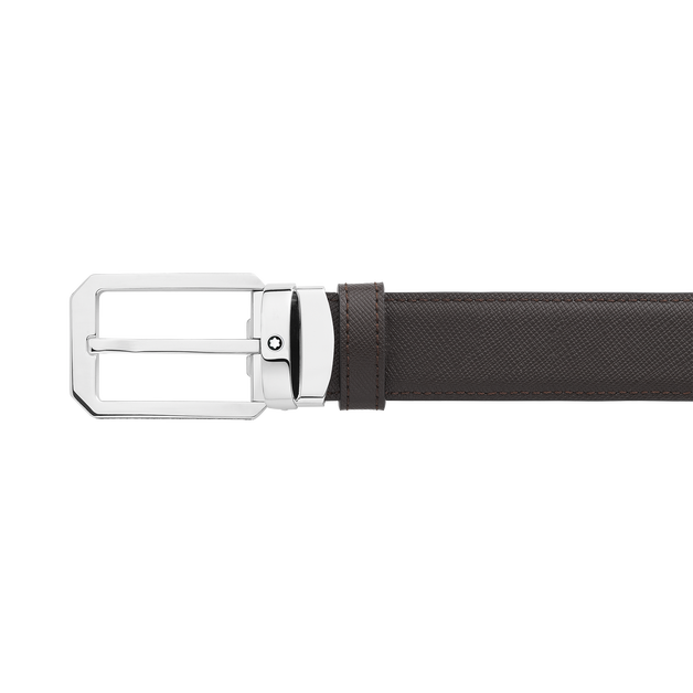 Black/brown 30 mm reversible leather belt - 4