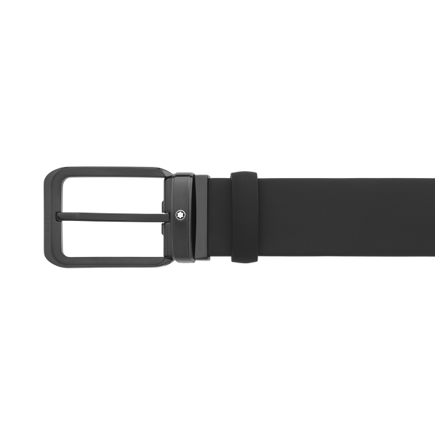 Black 35 mm reversible leather belt - 4